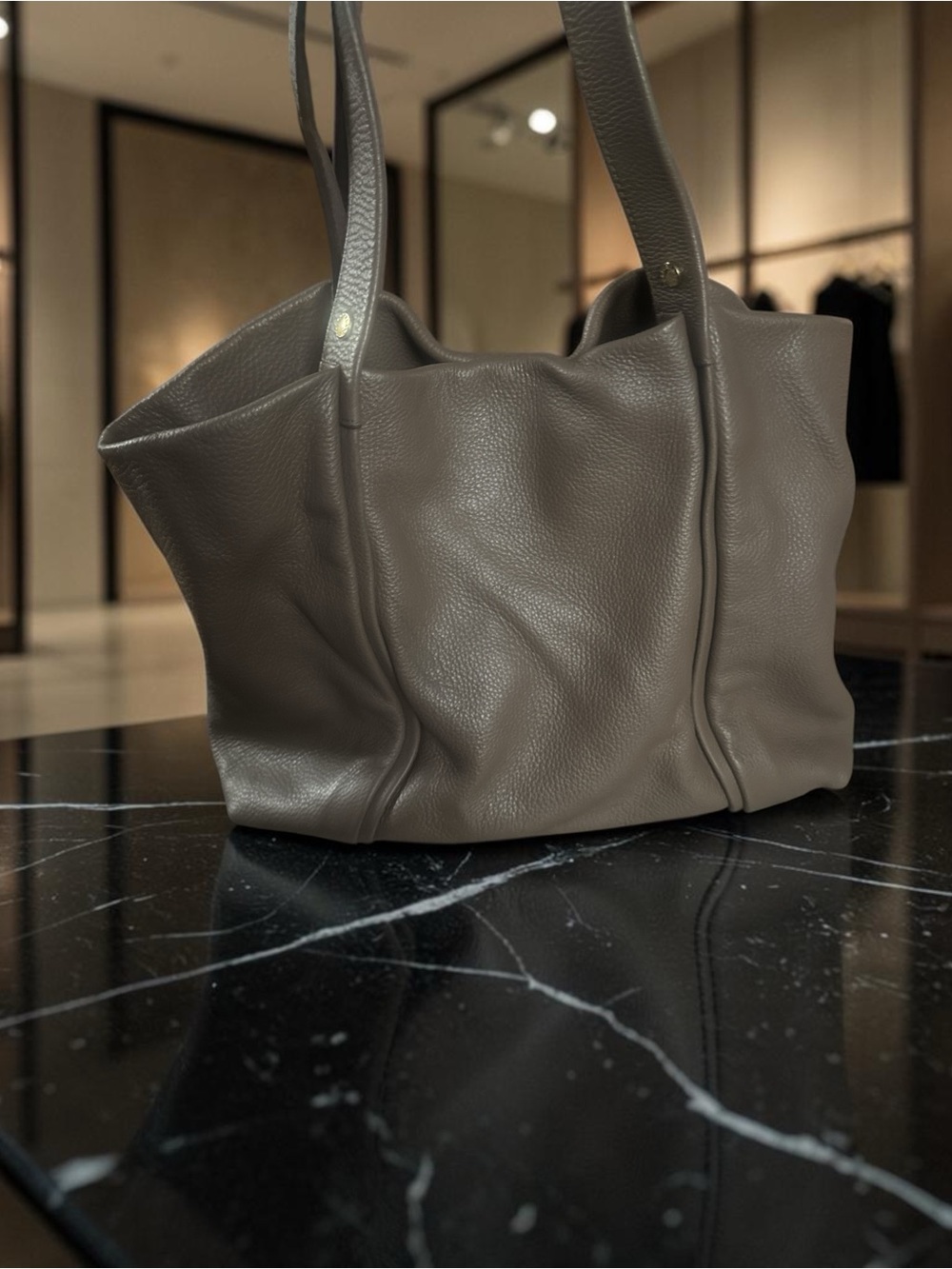 Furla Soft Pebbled Leather Shoulder - Taupe EUC